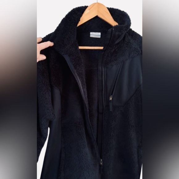 Columbia By the Lake plush nvy full zp jkt w 3 frnt pckts & stand up collar SZ L - Picture 6 of 9